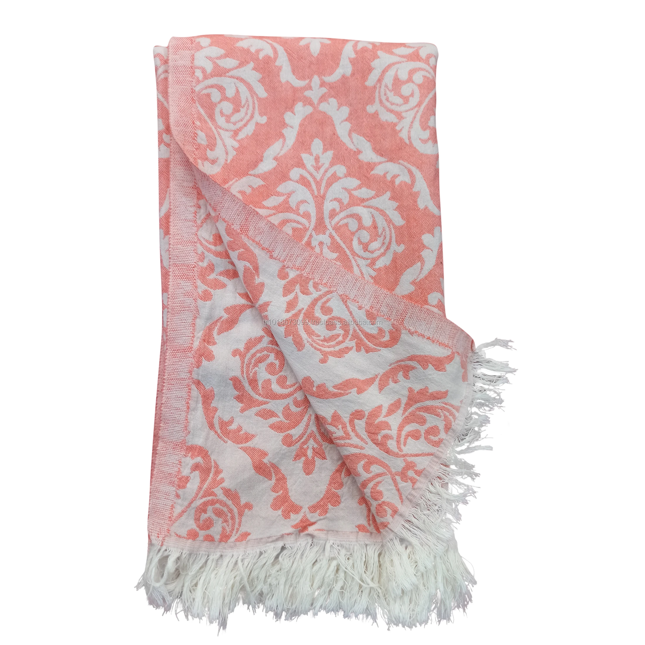 Jacquard Woven Turkish Hamam Towels Wholesale - 100X180CM 100% Cotton Peshtemal Towel Burgundy OEM Patterns Welcomed Turkish