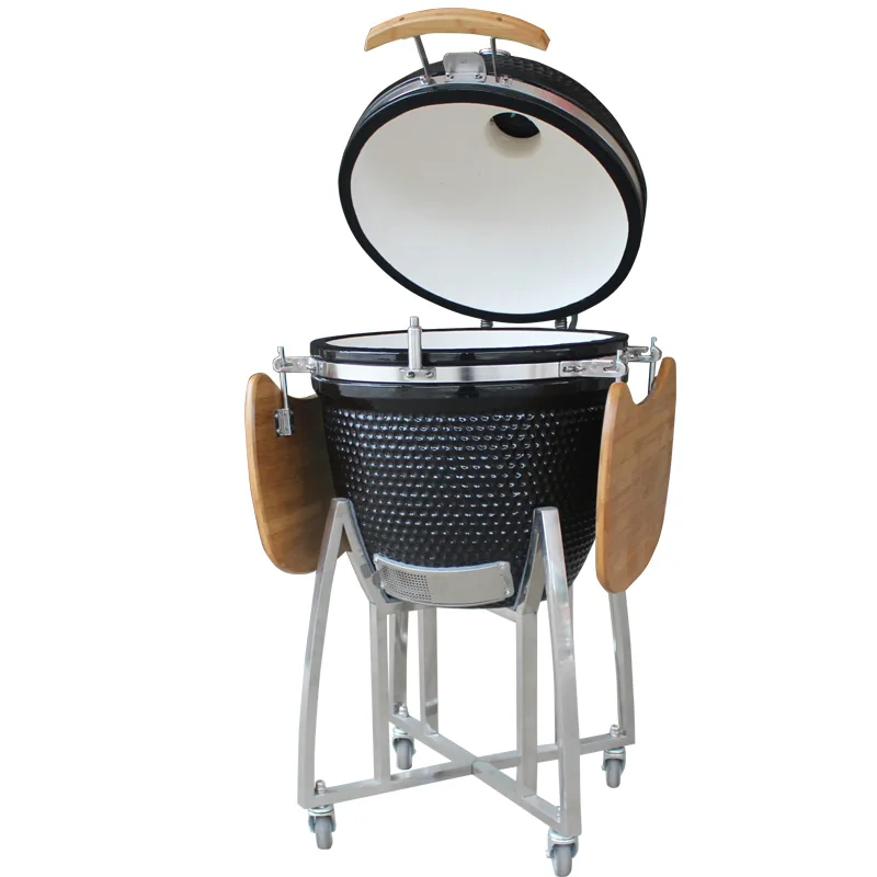 Removable Barbecue Outdoor Charcoal Barbecue Black Ceramic BBQ Kamado Grill