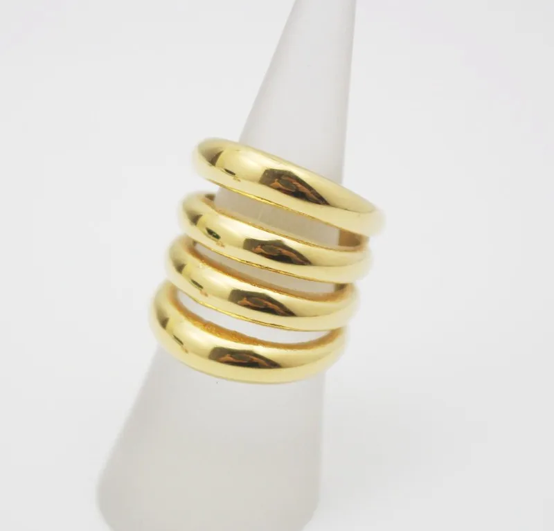 Silver Women Long Finger Rings Fashion Jewelry Stainless Steel Muliti Layer Ring Size 5 6 7 7.5 8 9 10 11 11.5