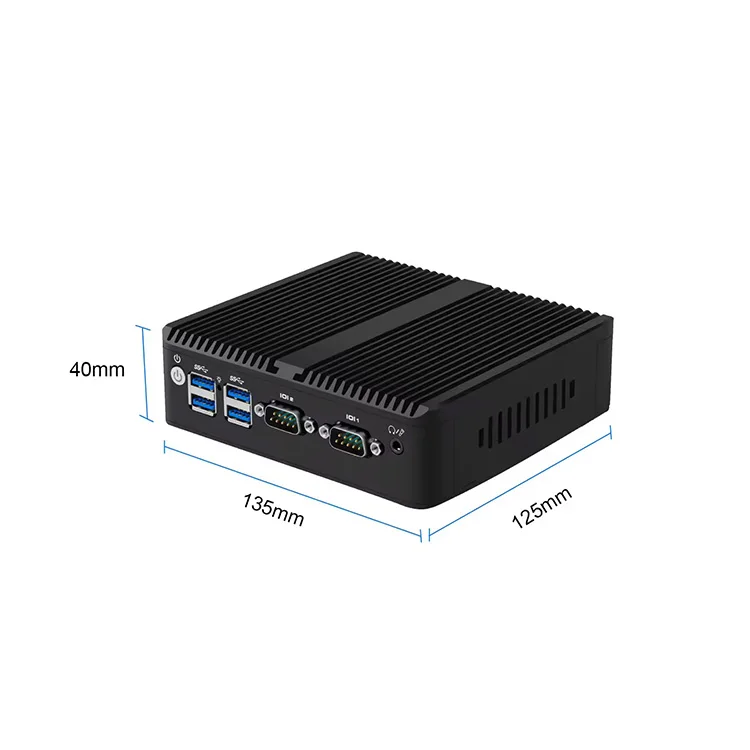 Fanless Industrial PC Firewall J4125 J6412 N100 4 Lan Dual Com Port Network Appliance X86 Pfsense Firewall Mini PC