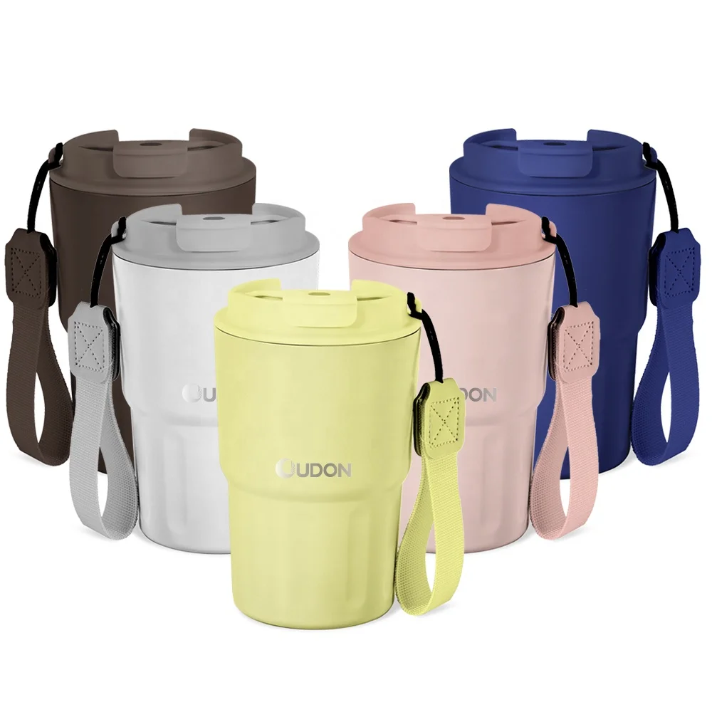 Customizable 12oz Travel Mugs 304 Stainless Steel Tumbler Travel Coffee Mug With Lid and Handle