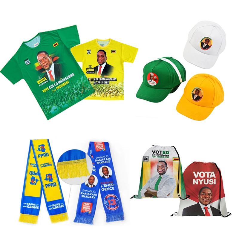 marketing election campaign flag umbrella t shirt hat bag materials advertising political campaign items