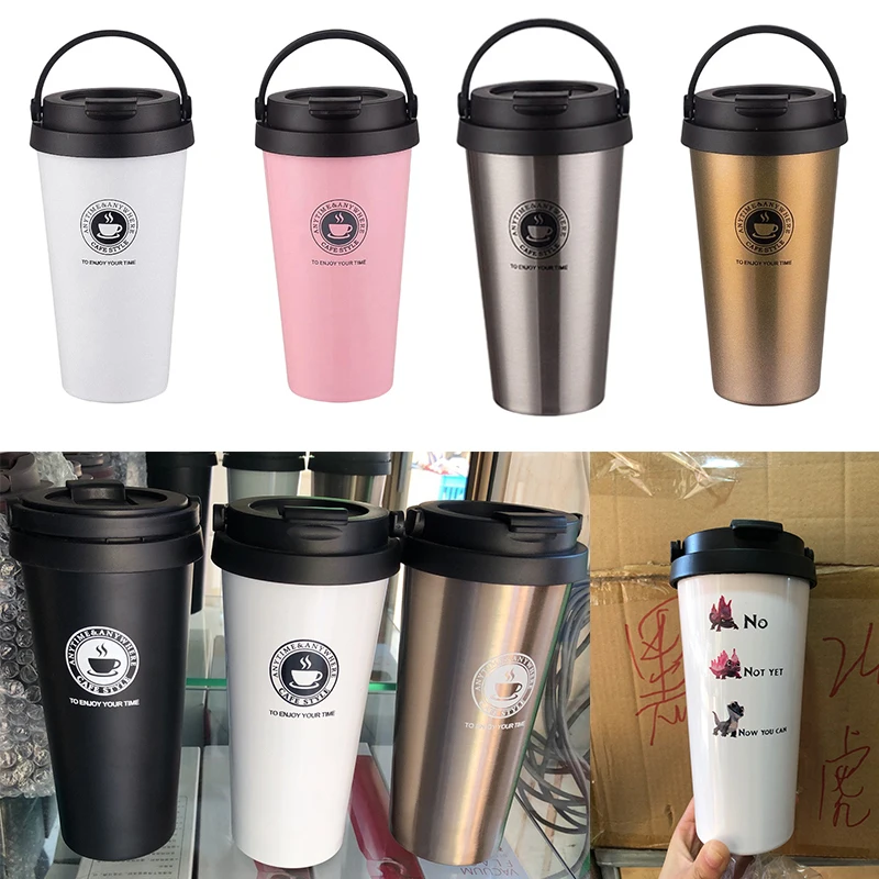 380ml 510ml Stainless Steel Coffee Thermoses Mug Multi termos Espresso latte custom logo caneca Taza de cafe tazza di caffe blue