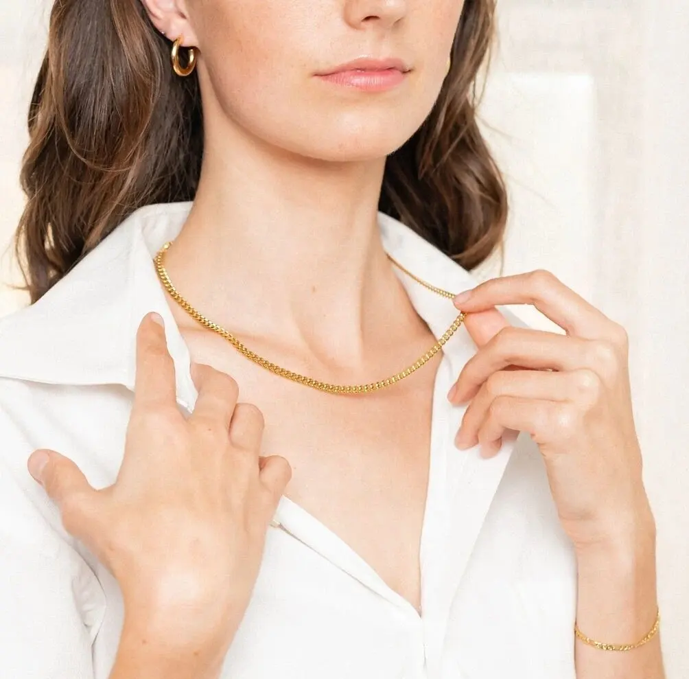 Minimalist Multiple styles Necklace Personalized 18k Gold Plated Stainless Steel Cain Necklace