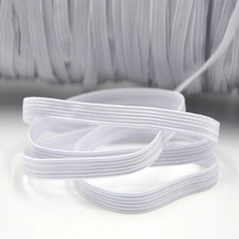 factory sale flat 1/4 inch 6mm elastic rubber bands white black knitted elastic band for sewing