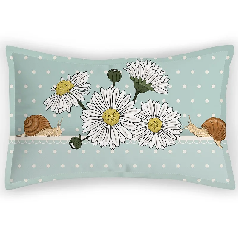 
Ромашка наволочка романтическая пасторальная стильная атласная шелковая наволочка фланелевая ткань постельные принадлежности на заказ искусственный шелк поли атласная наволочка 