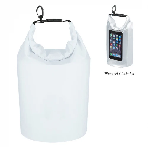Polyester Waterproof Dry Bag with Window sack with phone pocket Roll Top Cylinder lightweight pack promotional gift custom logo