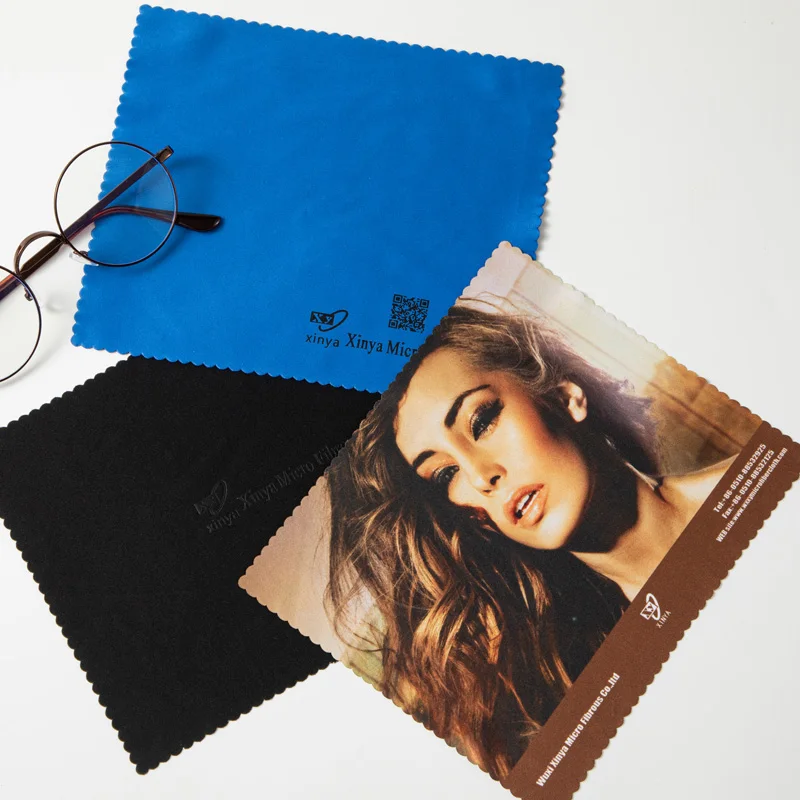 Ultra Fiber Lens Cloth Heat Transfer Printing Flower Process Ultra Fiber Glasses Cleaning Cloth Ultrasonic Cutting