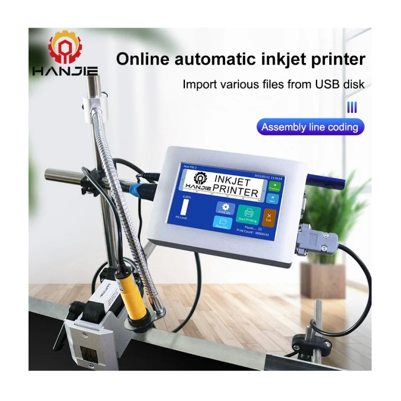 High Speed TIJ Online Touch Screen 5 inch Inkjet Printers for Batch Coding Expiry Date Logo Printing