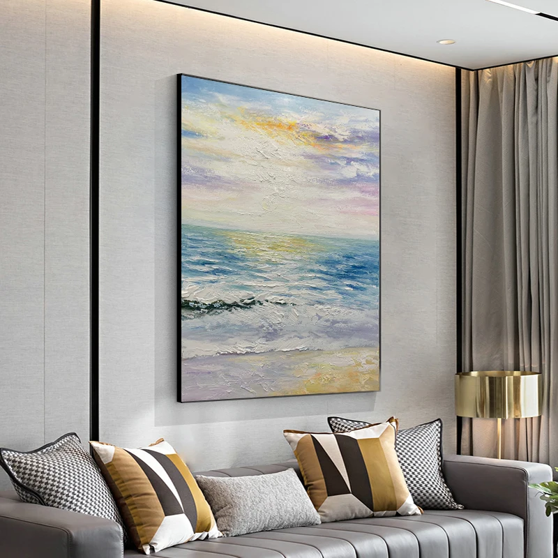  Impressionist Colorful Seascape Painting Scenery Canvas Custom Decorative Home Landscape Living