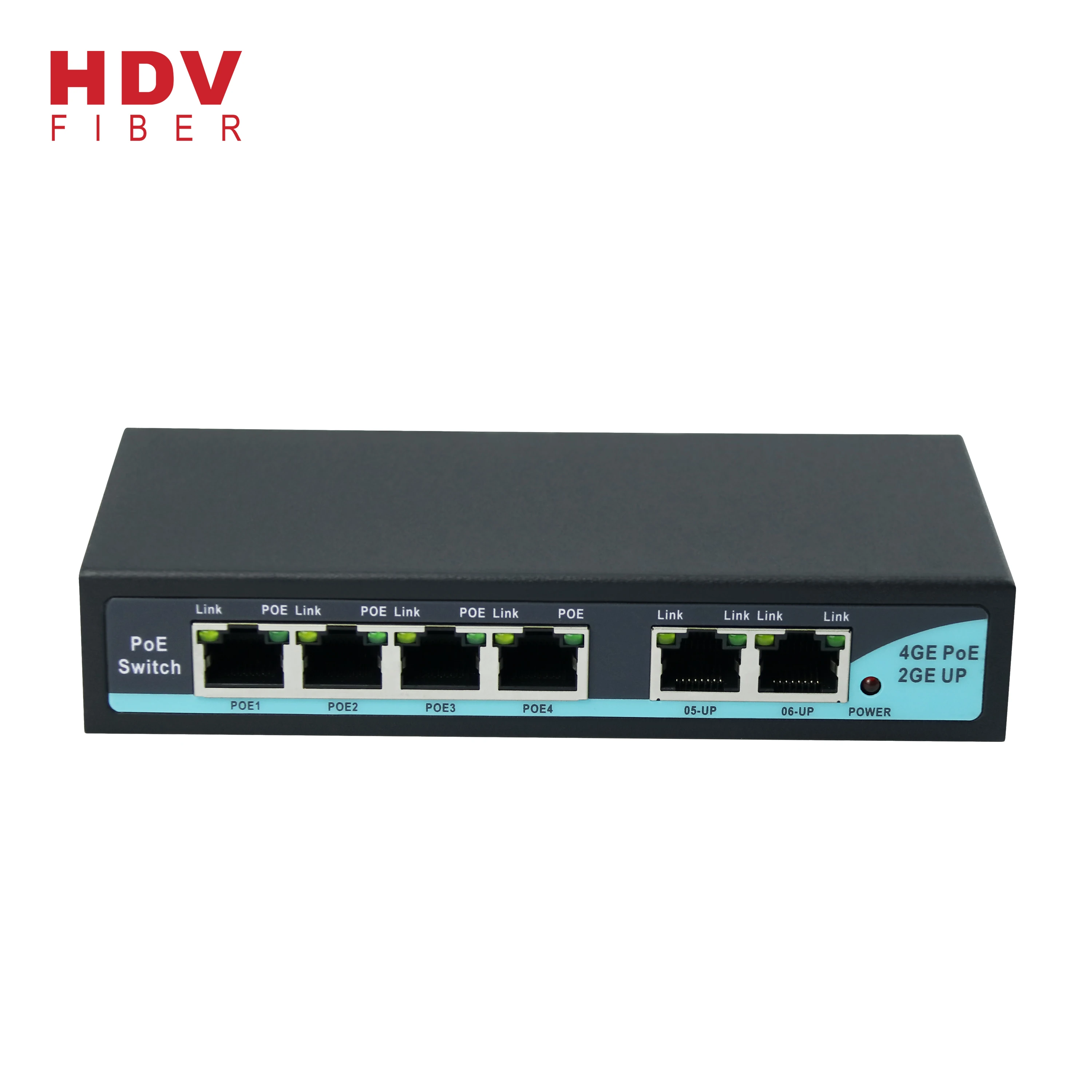 Fast Ethernet Network Equipment 6 Port Gigabit POE Network Switch Support IEEE 802.3af/at Output 52V