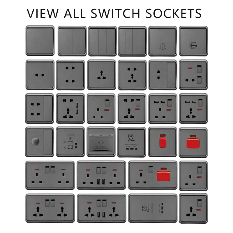 Настенные переключатели и розетки стандарта ЕС Великобритании USB для дома крышка соединения контроллер скорости вентилятора питание электрической