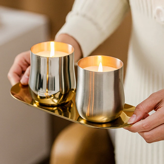 304 stainless steel home wedding decor candle jars luxury vessels unique empty candle jars