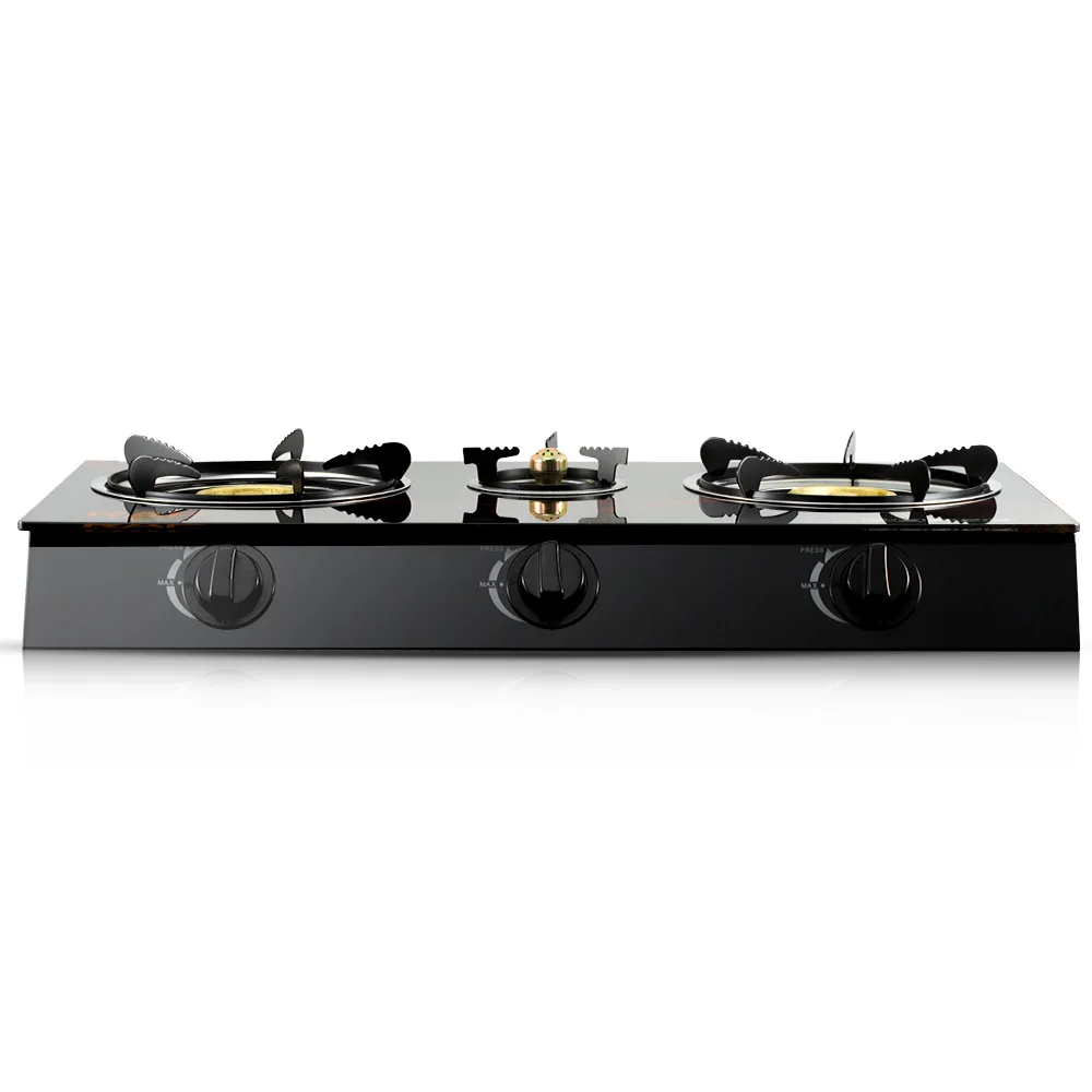 RAF Hot Selling Home Cooking Gas Stove with Electronic Ignition and Flame Failure Protection 3 Burners Portable Gas Burner