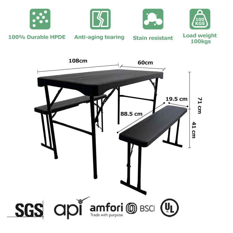 HOMFUL Wholesale Folding Table Plastic 6 Ft Heavy Duty Table Camping Working Table Indoor Outdoor Party