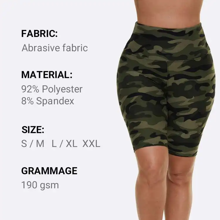 new arrival custom printing high waist comfortable booty women leggings shorts Yoga Biker Shorts for Running and Cycling