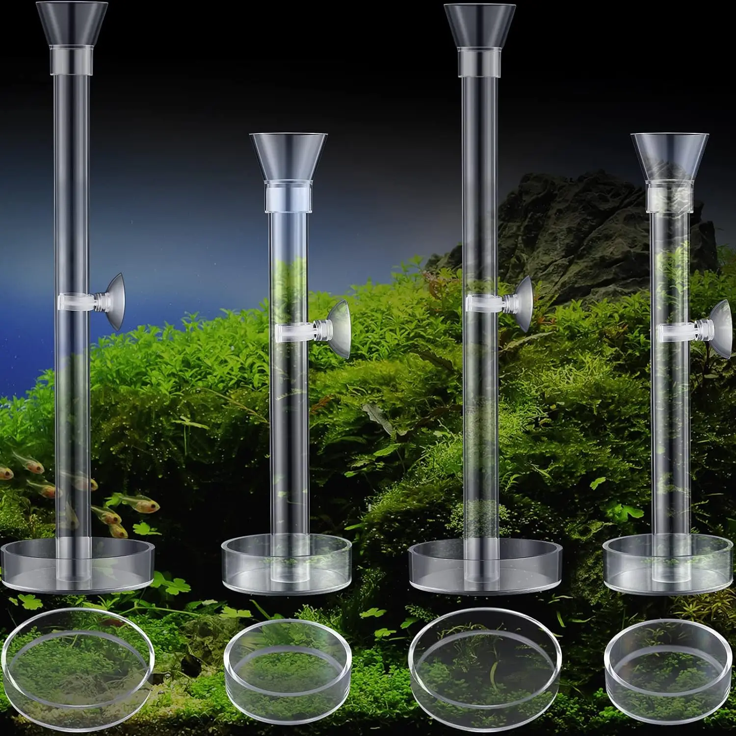 Aquarium Shrimp Feeding Dish Clear Bowl Fish Tank Feeding Supplies for Shrimp Betta Tropical Fish