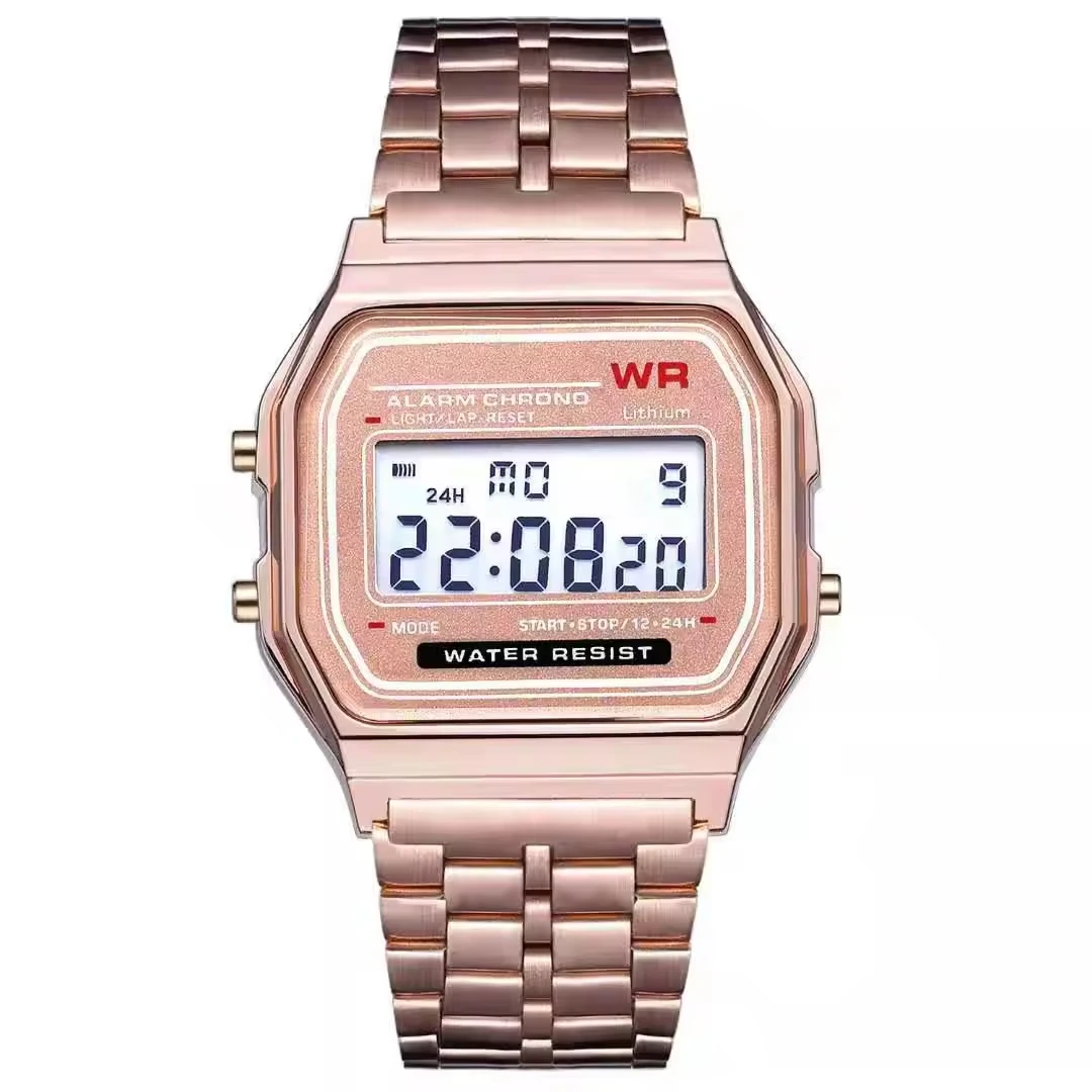 hot selling metal LCD digital wrist watch for unisex sport digital watch
