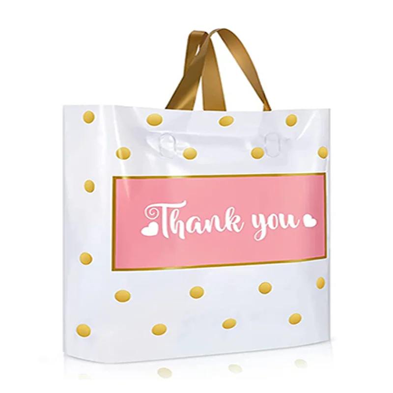 Merchandise Bags Plastic Boutique Bags For Small Business Plastic Retail Thank You Custom Logo Plastic Shopping Bag With Handle