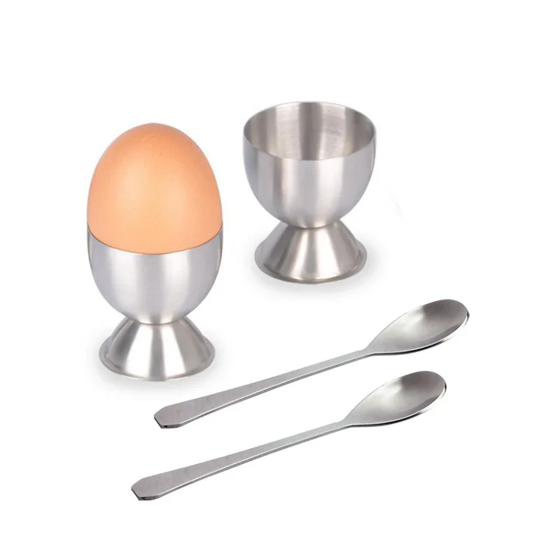 Kitchen Tool Stainless Steel Egg Tray Egg Cup Holder Set for Soft Boiled Eggs