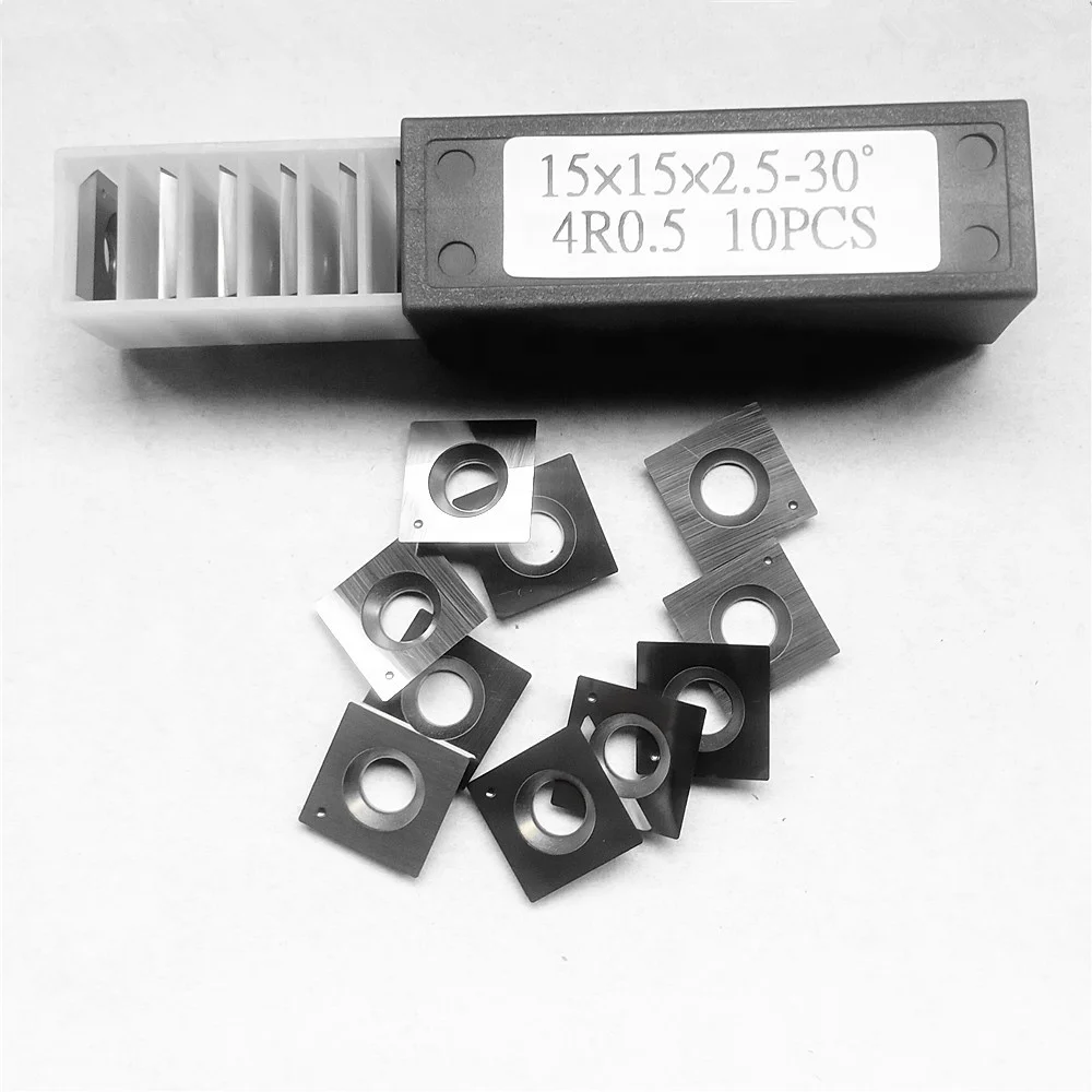 Tungsten Carbide Woodworking Insert Carbide Cutter Inserts 15x15x2.5mm 30 Degree Radius Corner and Radius Sides for Wood Lathe