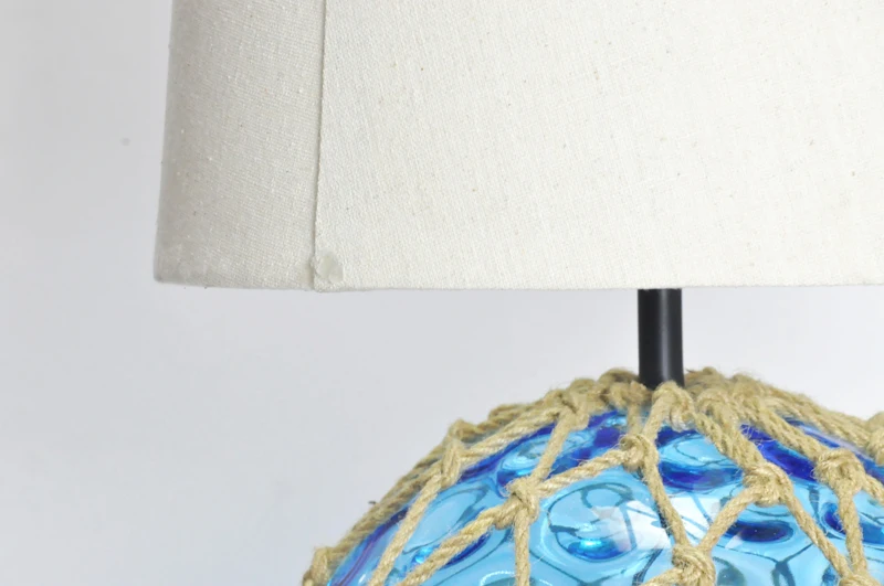Home decor fashion  rope glass base linen shade desk lamp
