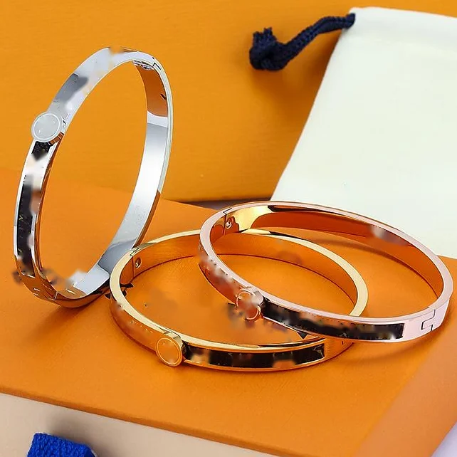 Fashion Luxury Brand Women Bangle logo Bracelet Stainless Steel 18K Gold Designer Jewelry Famous Brand Bracelet