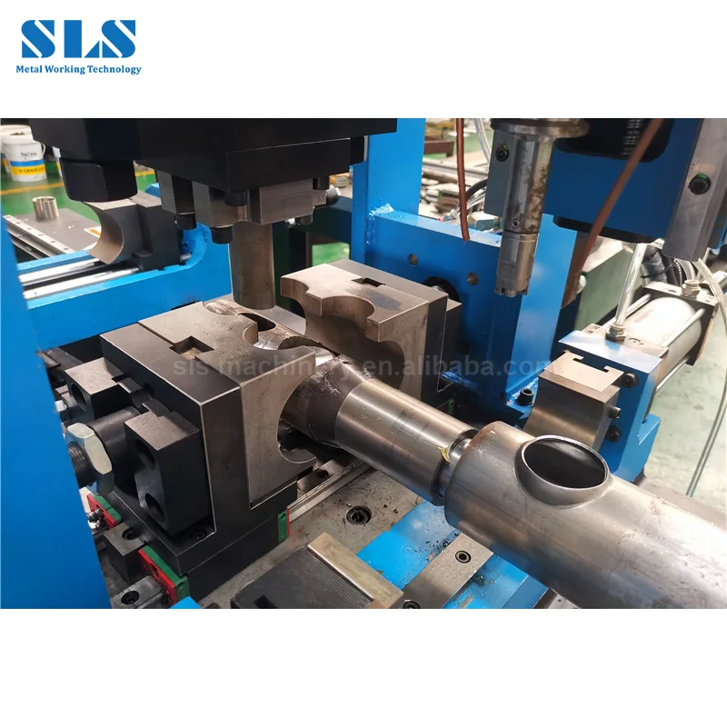 Automatic Tube Hole Punching Flanging Machine, Metal Round Square Pipes Hydraulic Piercing Press for Making Guardrail