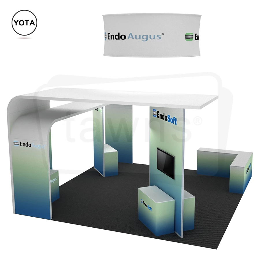 Tawns Easy to Assemble Aluminum Tension Fabric Illuminating Trade Show Booth Exhibition Stand for Fair