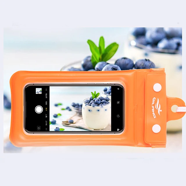 Dual air bag outdoor mobile phone waterproof bag floating transparent underwater camera touch screen diving seal