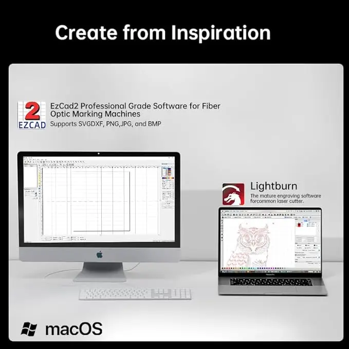 Совместимый с LightBurn DAJA C2 лазерный маркировочный станок двойной гравировальный волоконный лазер для металлов и неметаллов
