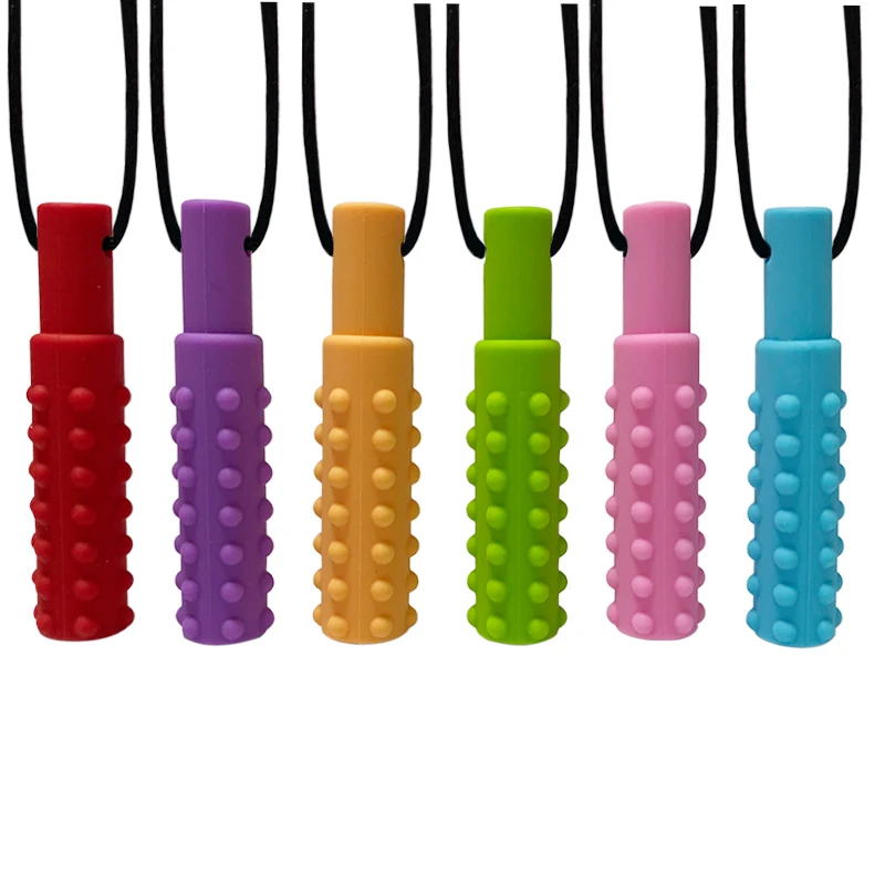 2020 New Baby Chew Necklace Silicone Texture Teether Kid Oral Motor Sensory Chew Pendant for Autism ADHD