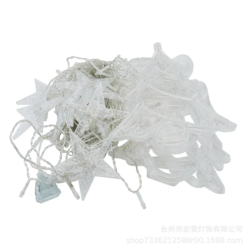 LED Curtain Christmas Holiday Room Decoration Lights Creative Fawn Bell Christmas Tree Curtain Light String