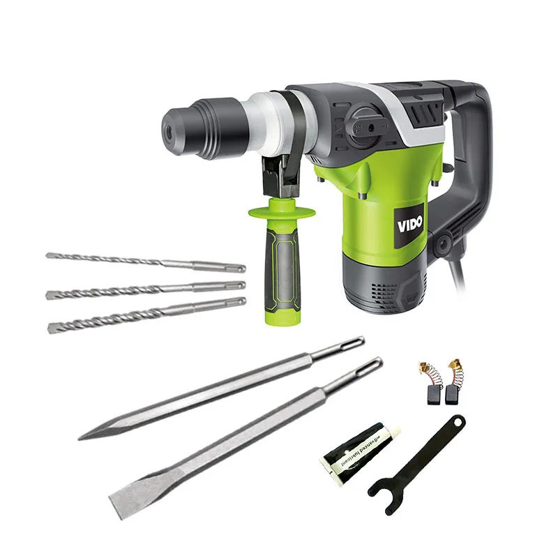 VIDO Hot sell 1050W 28mm Industrial Quality with Hex Chisel Professional Portable Electric Rotary Hammer