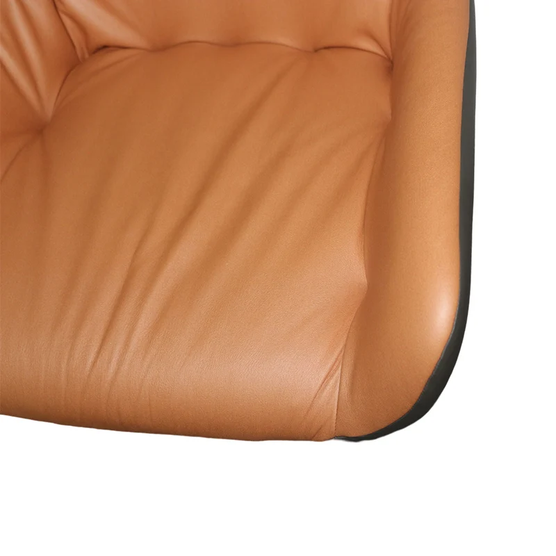 OEM Living Room Armchair Lounge Chair pu Leather Metal Base Leisure Cafe Chair for dining table Swivel Hand Chair sillas comedor