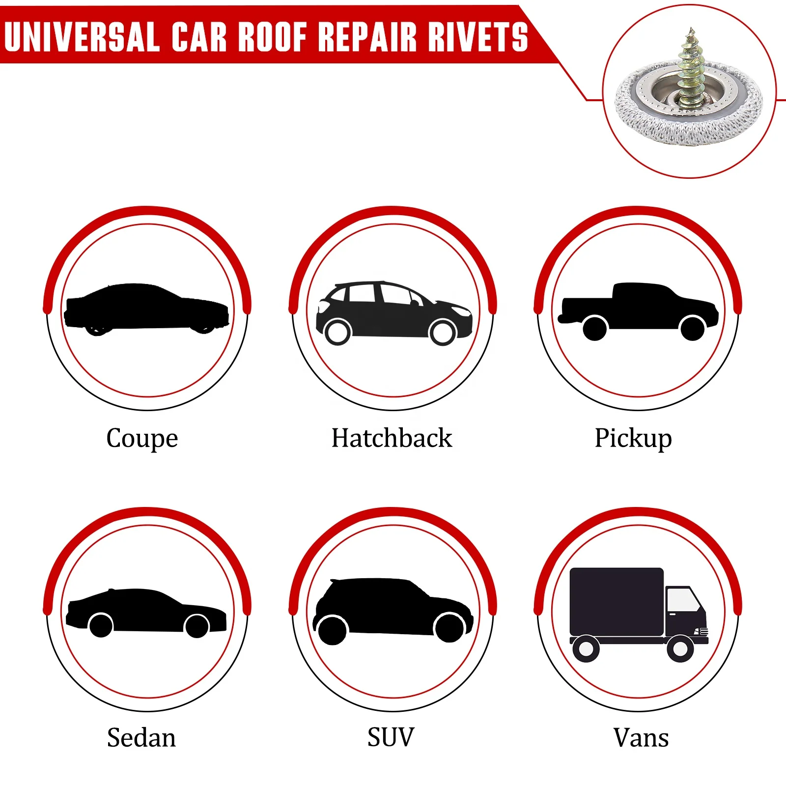 Car Roof Headliner Repair Kit Auto Roof Snap Pins Retainer Design for Car Roof Flannelette Fixed