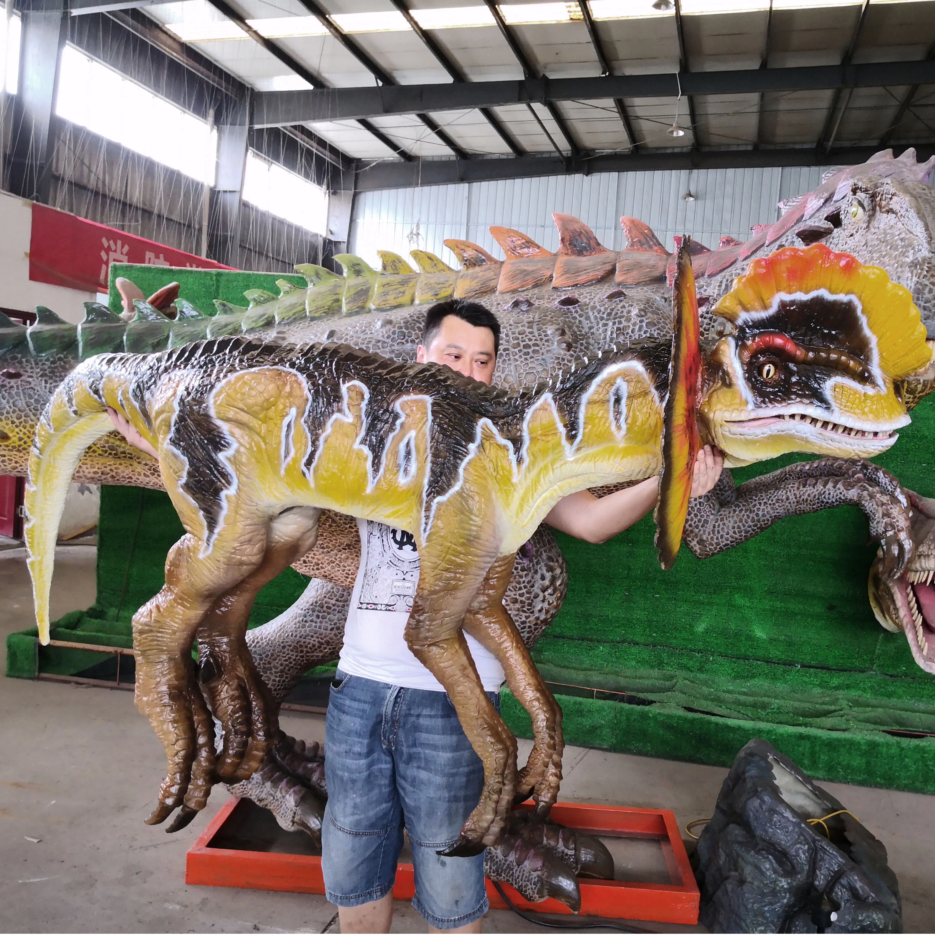 A hand puppet placed on the shoulder