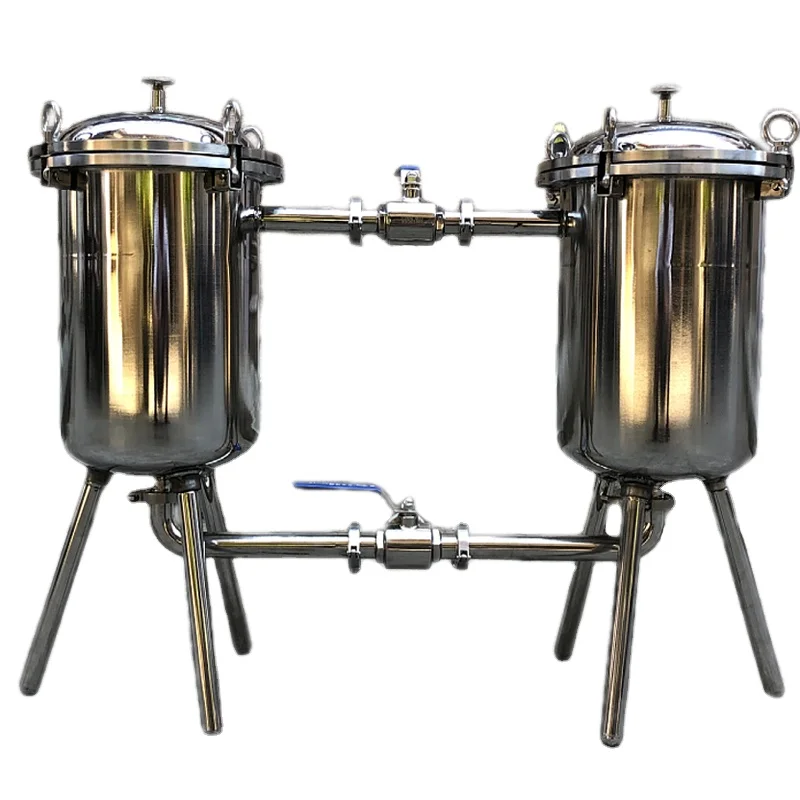 Separate Particles Cartridge Filter Bag Strainer Stainless Steel 304 316 Sanitary Barrel Duplex Filter