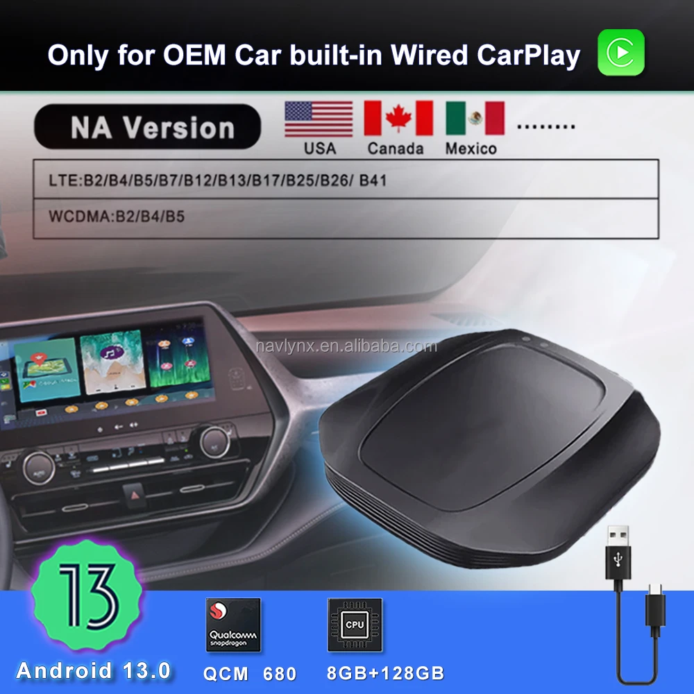 Android 13 14 беспроводной адаптер Carplay Plug and Play Универсальный Auto AI мультимедийный автомобильный игровой приставка Toyota
