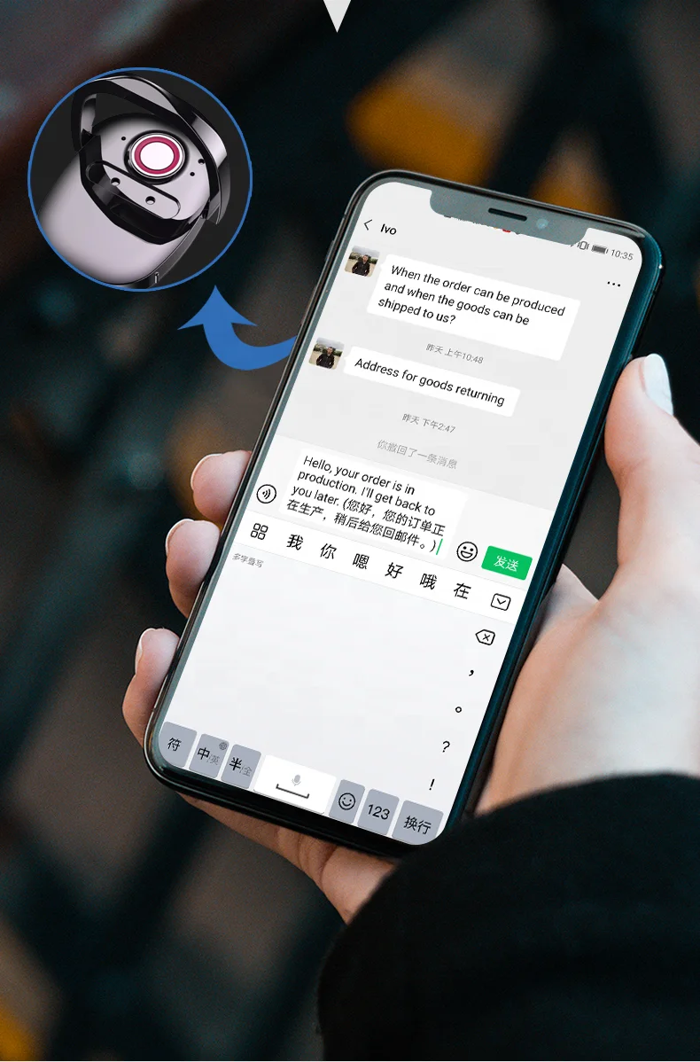 Real Time Smart Voice Translator Language Device Smart Translator with Bluetooth Voice to Text Translation