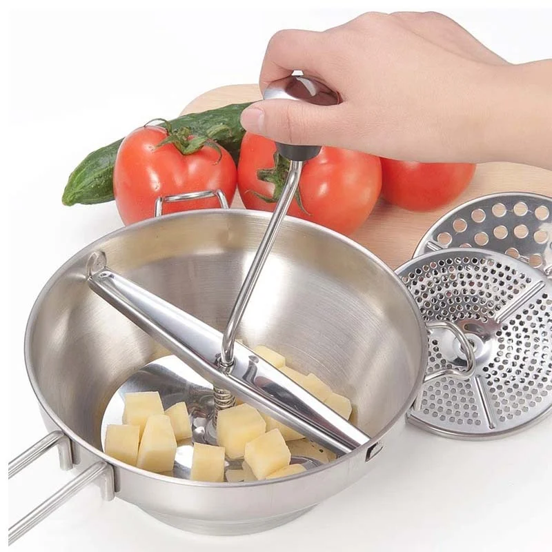 Кухонное устройство Molino De пищевое из нержавеющей стали ручная мельница для фруктов и овощей картофеля с 3 фрезерными дисками