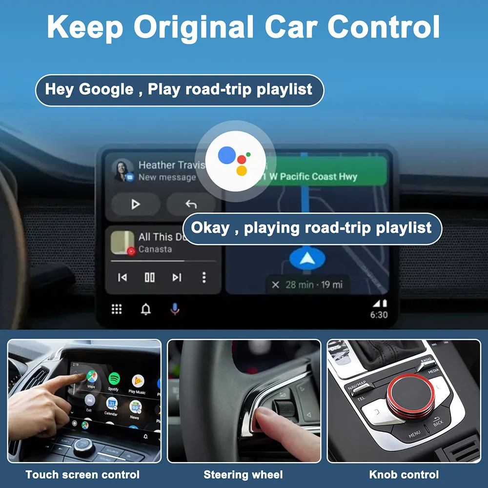 Wireless Auto Adapter Car Android Player Box Wired to Wireless Android Auto Carplay Dongle For OEM Android Auto AI Box