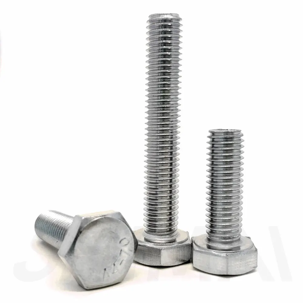 HOT Din 933 931 M3.5 M5 M8 Galvanized Zinc Aluminum Stainless Steel Flange T Carriage Washer Black Brass Hex Bolts And Nuts