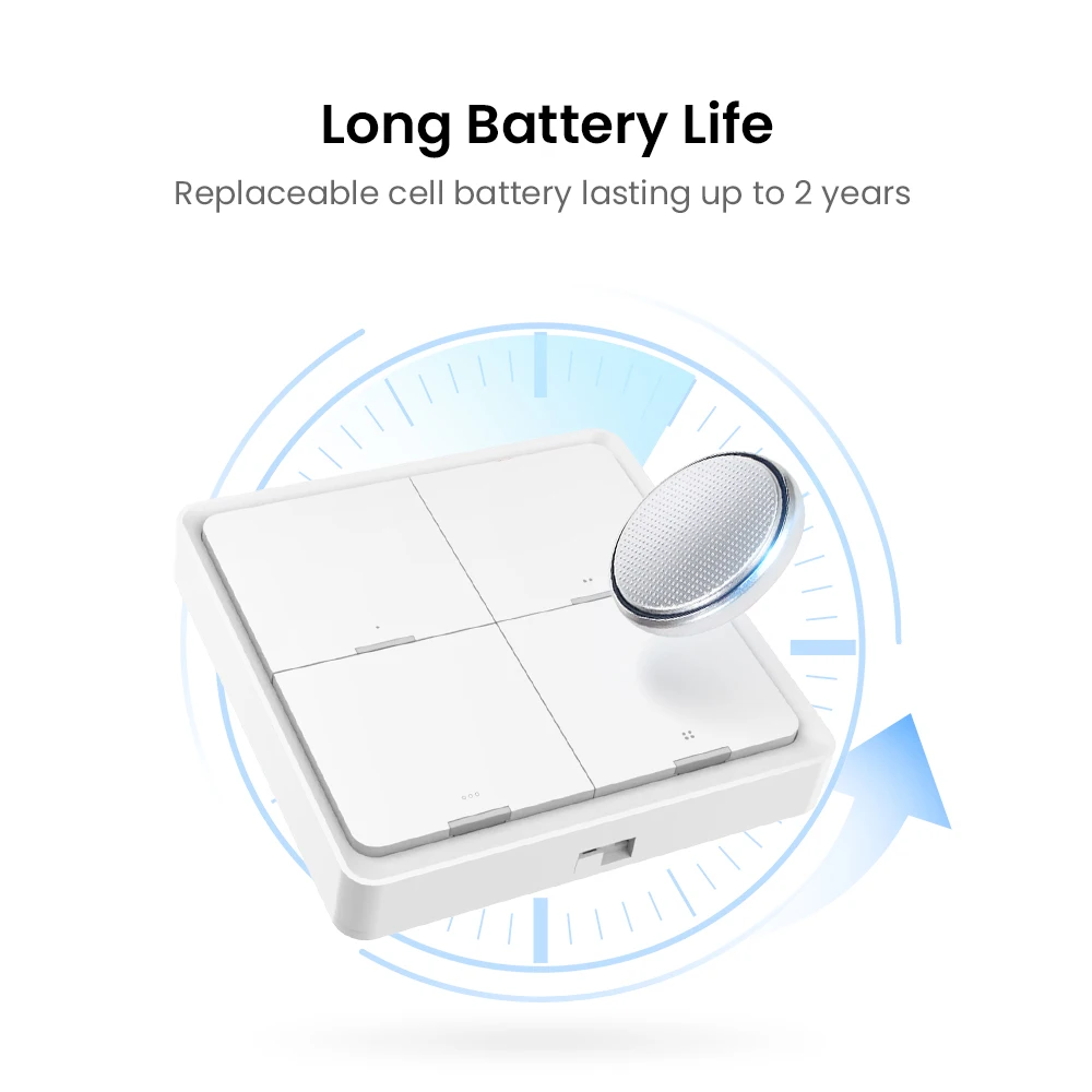 BroadLink Wireless Battery Powered Switch No Wire Easy to Install App Voice Remote Multi-Control Lighting Switch