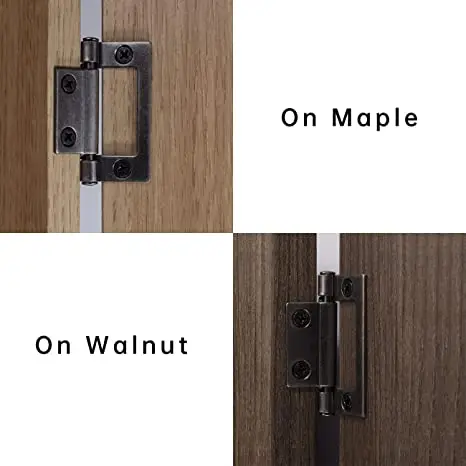 Kitchen Cabinet Inset Door Flush Small Black Iron Hinge 2 Inch 135 Degree Open Furniture Door Steel Metal No Mortise Butt Hinges