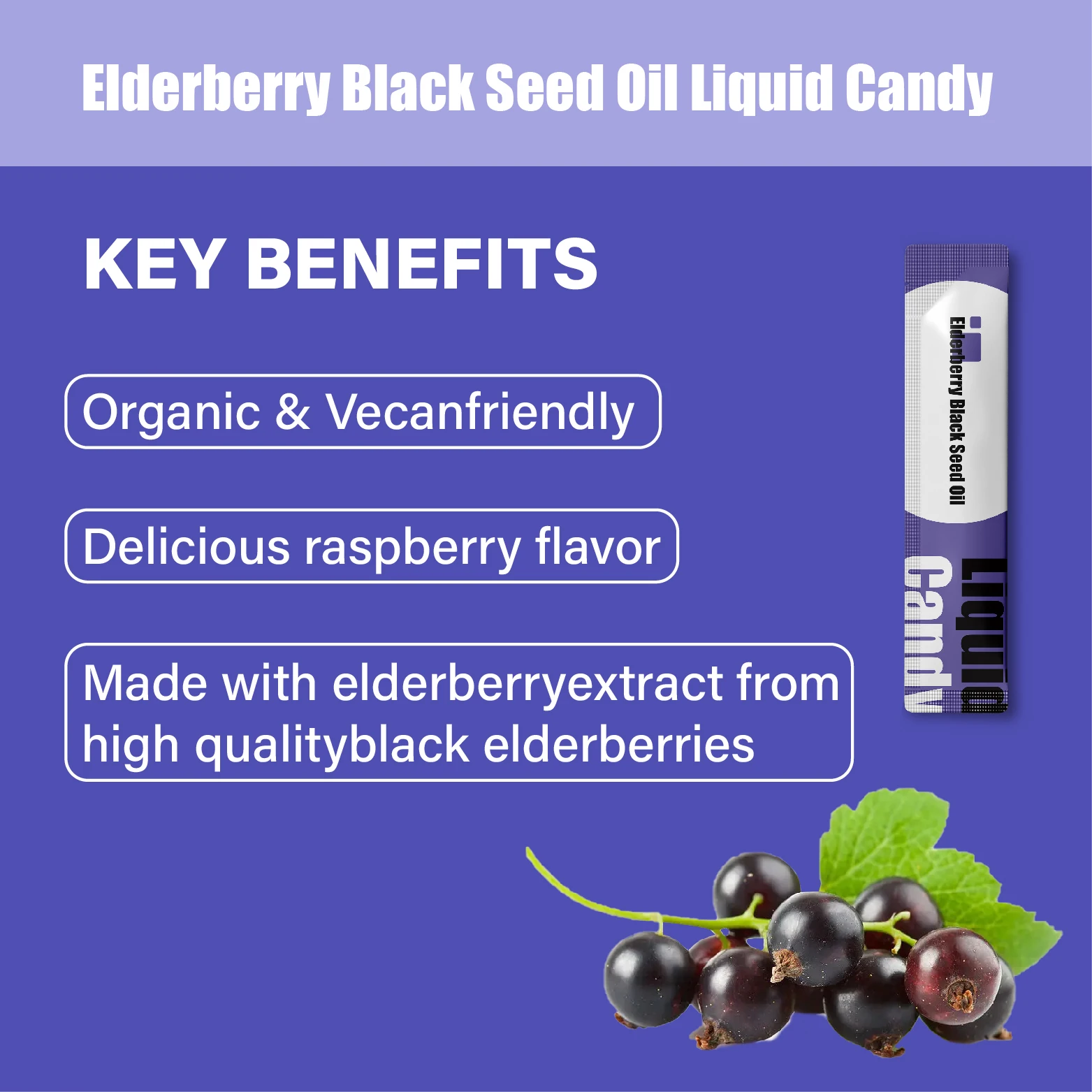 OEM Private Label Vegan Elderberry Gummies Cardiovascular Immune Health Support Liquid Gel Black Seed Oil Gummy