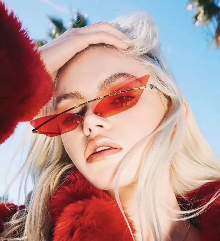 2020 New Arrivals Designer Fashion Small Rimless Metal Butterfly Sun Glasses Stainless Steel Mirror Women Men Shades Sunglasses