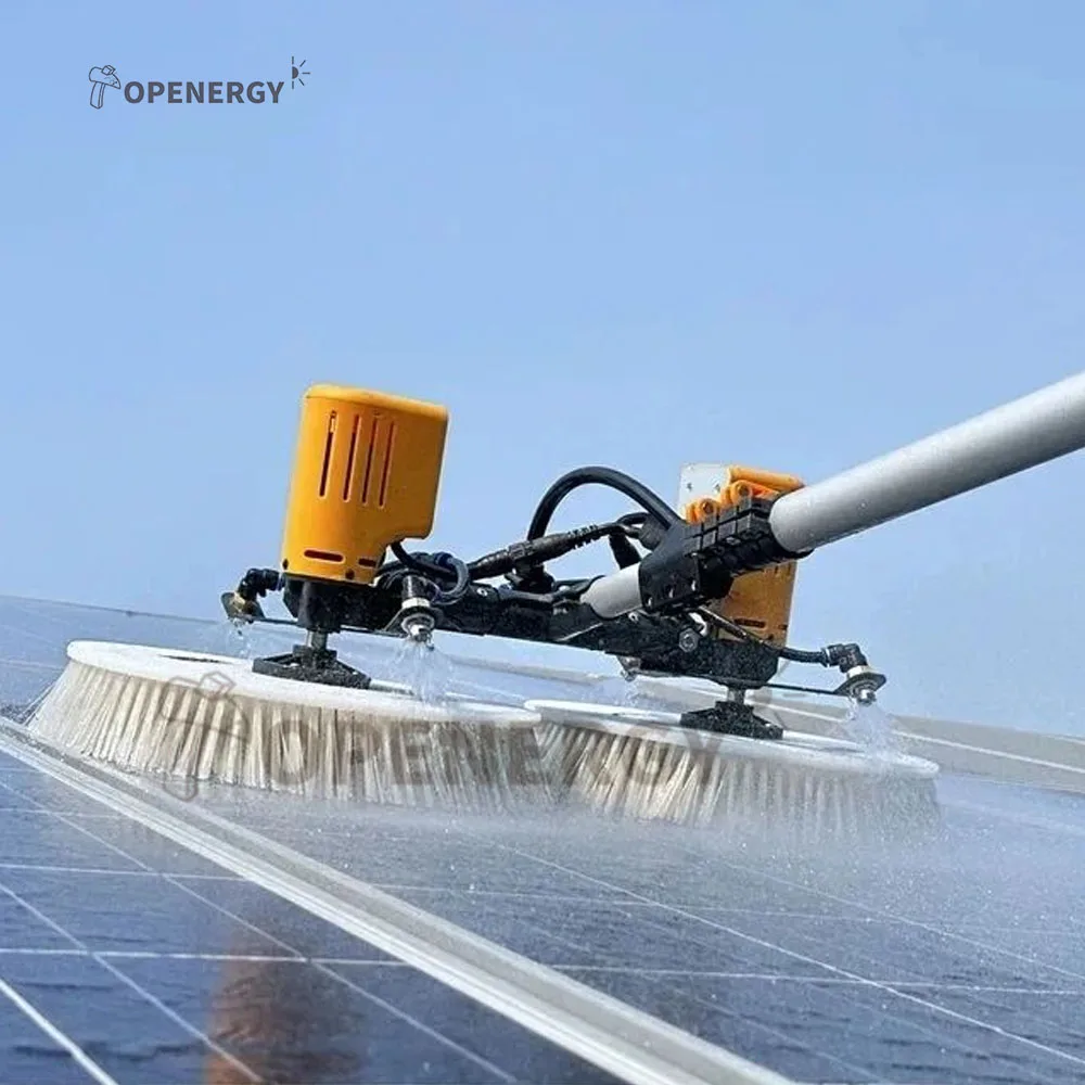 Solar-powered Electric cleaning brush cylindrical solar panel cleaning brush Handheld Roof Photovoltaic Panel cleaning brush