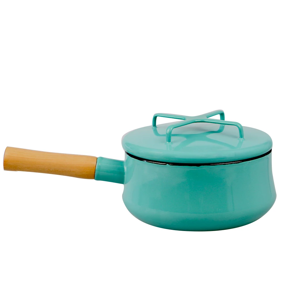 19cm european high-end custom floral enamel coated cast iron cooking stew pot cookware