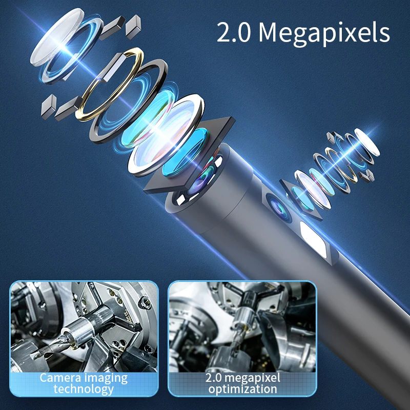 USB Endoscope for Android Ios 8mm 2 Megapixels IP67 Picture video Borescope Camera for Car Sewer pipeline inspection